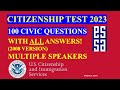 2023 Multiple Speaker USCIS Official 100 Civics Questions and Answers US Citizenship Interview 2023
