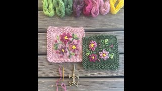 ¿Cómo bordar las flores de la muestra del Sweater Dalias