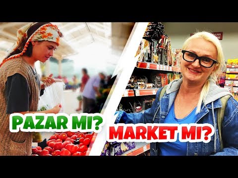 Reyhan abla ve rus gelini pazar mı market mi alışveriş challenge yapıyorlar!