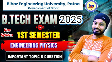 BEU Patna B.Tech 1st Semester Engineering PHYSICS Important Topic & Question #beupatna