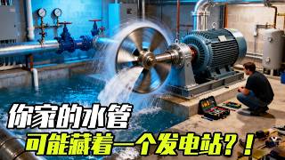 你家的水管可能藏着一个发电站！揭秘管道水轮机发电技术 #知识前沿派对 #发电 #发明 #水电站 #供水设备