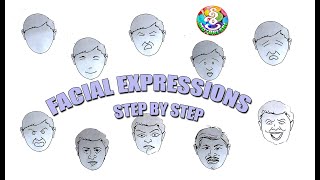 HOW TO DRAW GENUINE FACIAL EXPRESSIONS  EASILY || STEP BY STEP DRAWING FOR BEGINNERS |