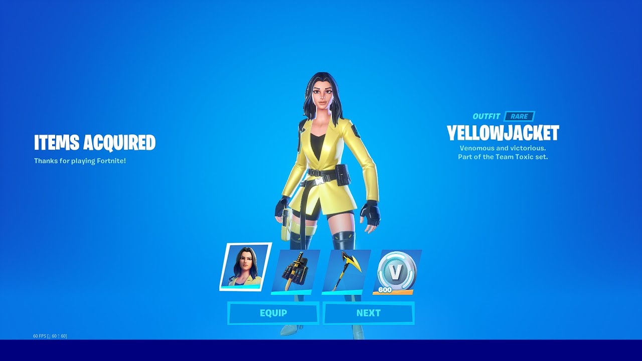 Fortnite yellow jacket code