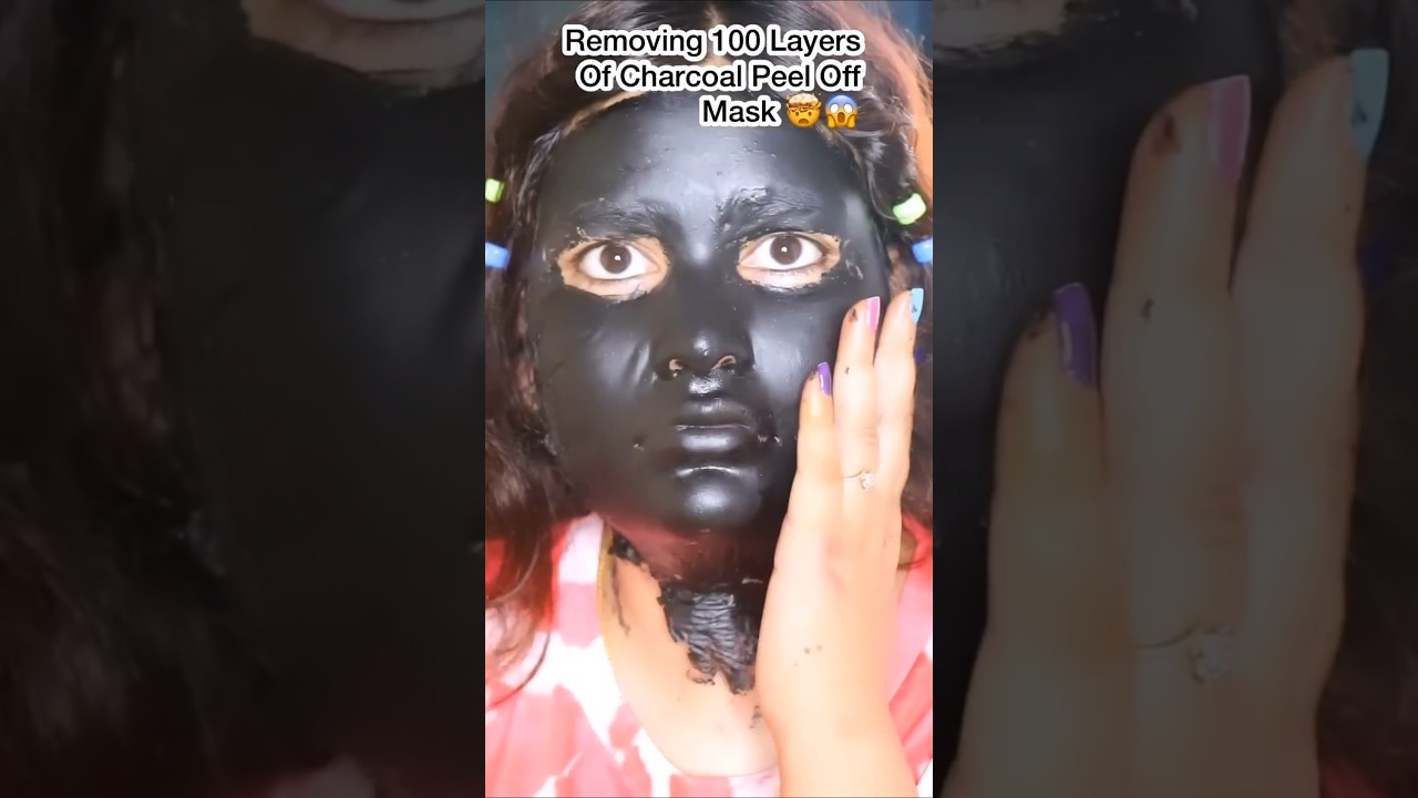 😱PEELING off 100 LAYERS ofCHARCOAL MASK🥲*Very PAINFUL🤔*