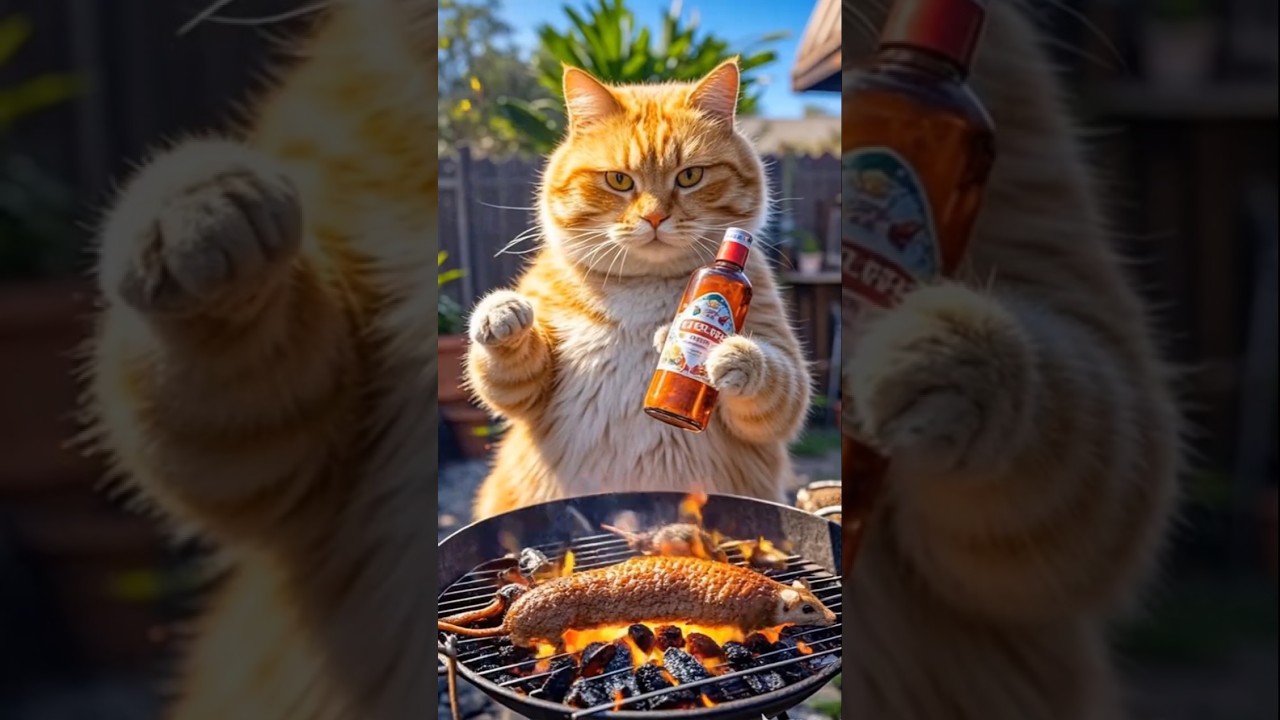 Orange Cat's "Mousey" Meal! (It's Fake!)