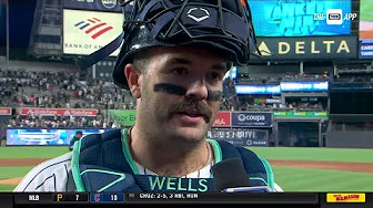 Austin Wells w\Meredith Marakovits after two-HR game Aug. 30 thumbnail