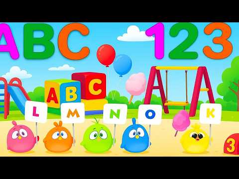 Alphabet Playtime – Explore ABCs & 123s with Cute Friends at the Rainbow Playground