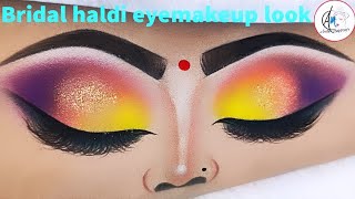 bridal haldi look eyemakeup tutorial 🌈🦋#viral #viralvideo  #eyemakeup #tutorial #