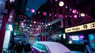 NYC Cyberpunk Walk | Snowfall in Chinatown &amp; Little Italy