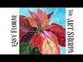Easy floral acrylic paint tutorial for beginners poinsettias  angelooney  theartsherpa
