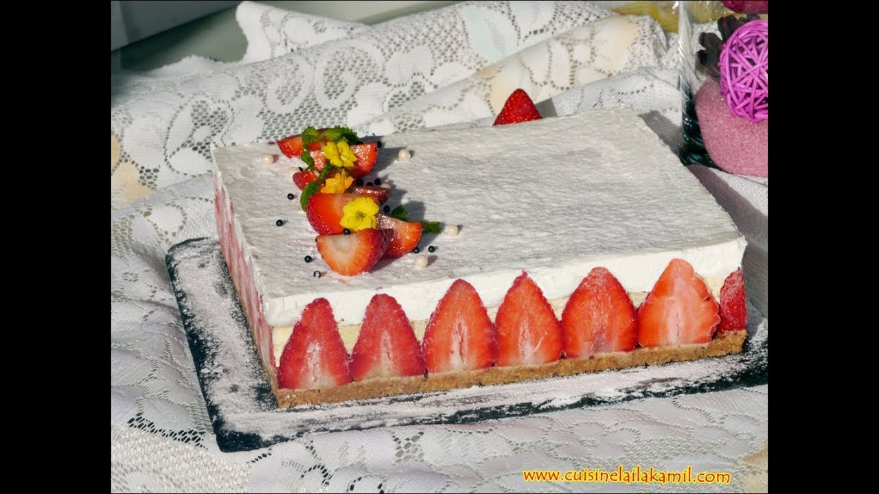 بخطوات بسيطة جدا حضري الذ حلوى الفراولة او الفريزيي بكريمة روعة