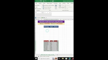 Sorting Function with Dynamic Multi Level or Multi Column Sorting in Excel #excel #exceltutorial