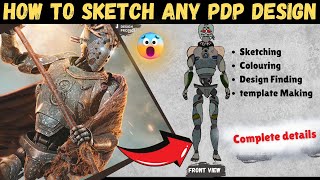 How to Sketch Ultimate Suit In Pubg 😱|Sketch PDP Outfit For Pubg|  PDP Outfit Pubg