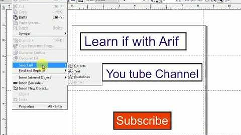 select only text in a document in coreldraw
