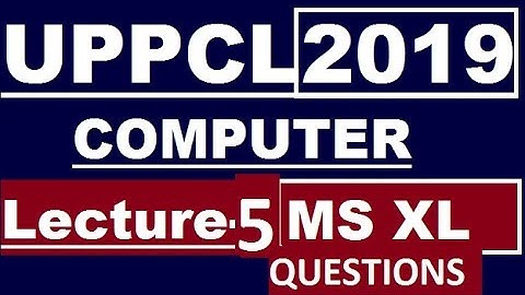 uppcl tg2 computer LECTURE #5 | MS EXCEL QUESTIONS | uppcl tg2 computer question in hindi