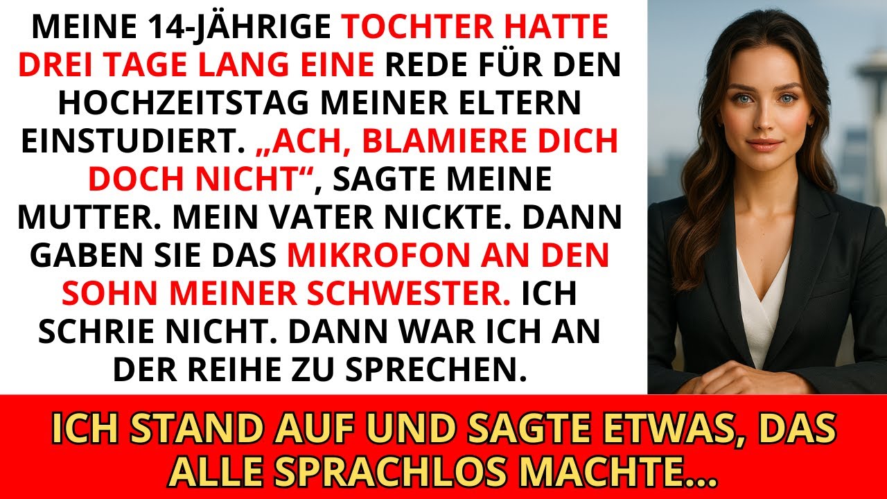 „Blamiere dich nicht“, sagte meine Mutter zu meiner Tochter und erlaubte ihr nicht, eine Rede zu...