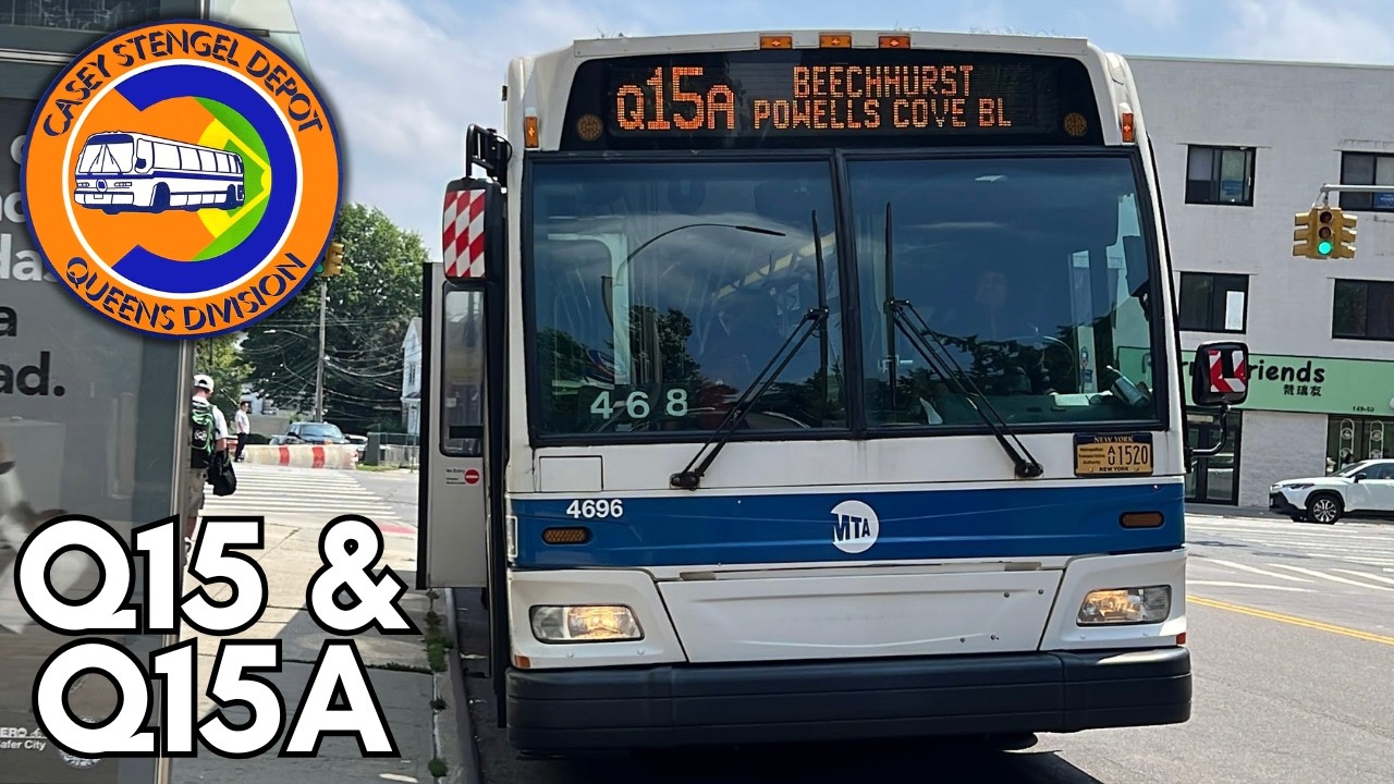 MTA: NovaBus LFS [8781], New Flyer XD40 [7403], Orion VII NG Hybrid [4678]/[4696] Q15, Q15A buses