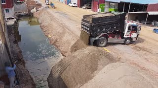 Best Old Project!! 5T Dump Trucks Loading Sand Slide Into Water Pushing By an Old Bulldozer by Daily Bulldozer  59,614 views 2 weeks ago 29 minutes