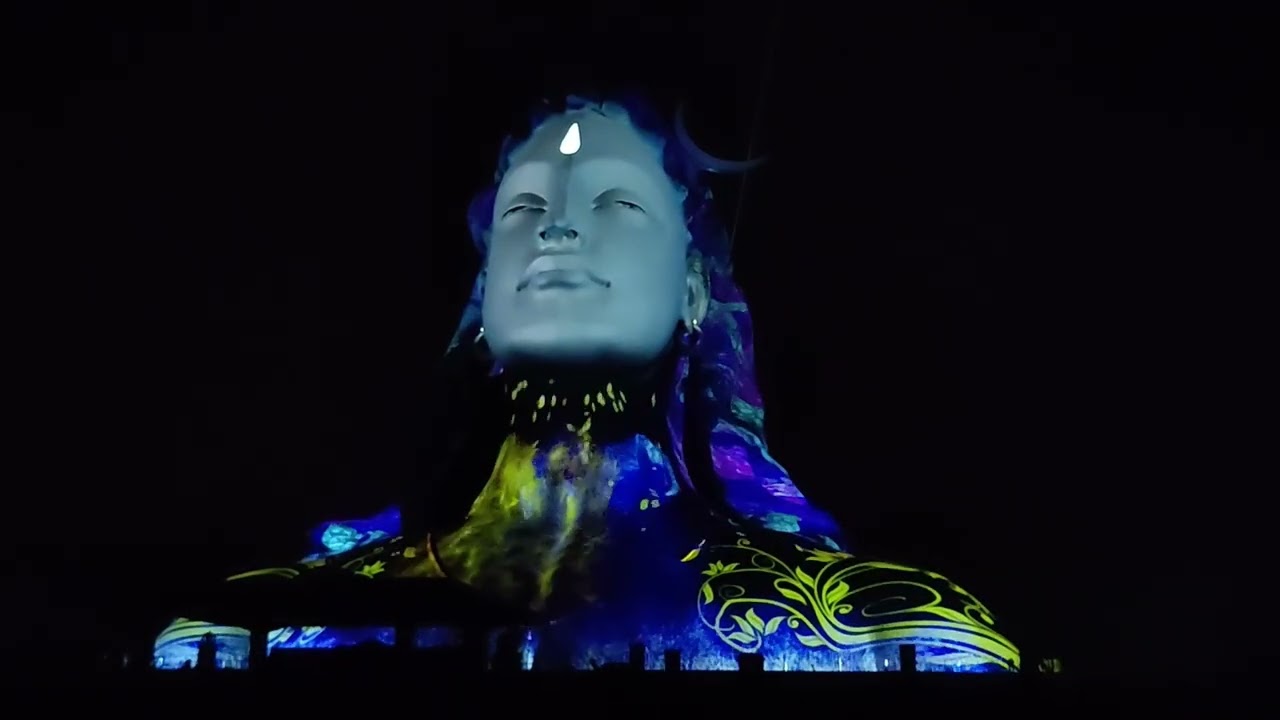 Adiyogi Shiva statue 3D  Lighting show#Maha shivaratri# Hara Hara Mahadeva #shivaratri specialvideo#