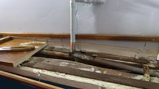 COPPER WATER PIPE LEAKING IN BASEMENT WALL  REPAIRED