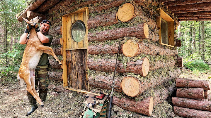 Building a Bear-Proof Survival Log Cabin ALONE (Deep in the Canadian Wilderness) thumbnail