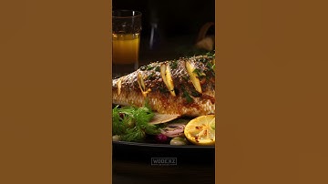 Delicious grilled fish background