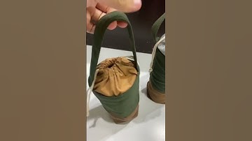 Túi vải canvas mini Nâu đất Xanh rêu dễ thương đựng bình nước bảo vệ môi trường