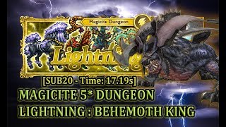 Ffrk Magicite 5 Lightning - Behemoth King Sub20 - 17.19S