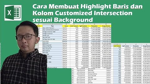 Cara Membuat Highlight Baris dan Kolom Customized - Intersection sesuai Background