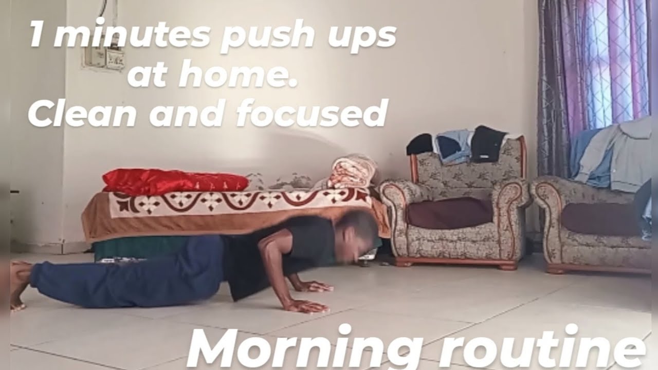 1 minutes push ups at home(morning routine)YOU'LL BE POSITIVE ALL DAY # ...