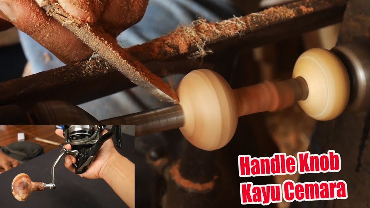 Langka HANDLE KNOB REEL KAYU CEMARA 