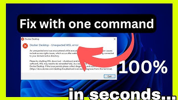 Fix Docker Desktop Unexpected WSL Error in 1 Command!