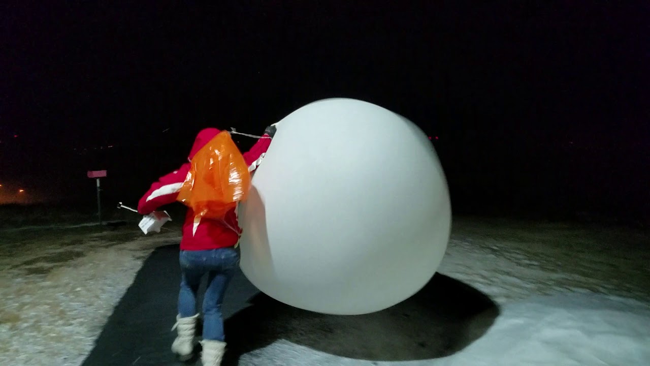 Morning Balloon Launch during March 13-14, 2019 Blizzard - YouTube