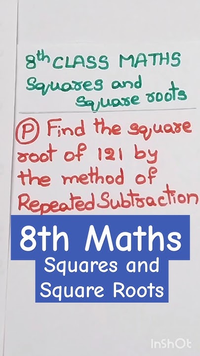 find-the-square-root-of-121-by-the-method-of-repeated-subtraction-youtube