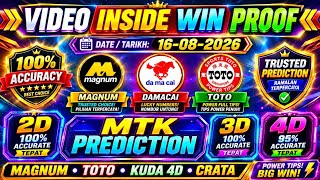 16-08-2026 MTK 4D CHART TODAY Magnum Sports Toto Kuda Prediction Today MTK 4D WIN PROOF INSIDE