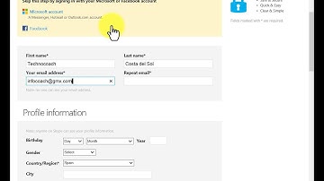 TechnoCoach - How to create a Skype account in Windows. (8.1)