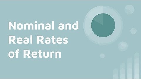 Nominal and Real Rates of Return