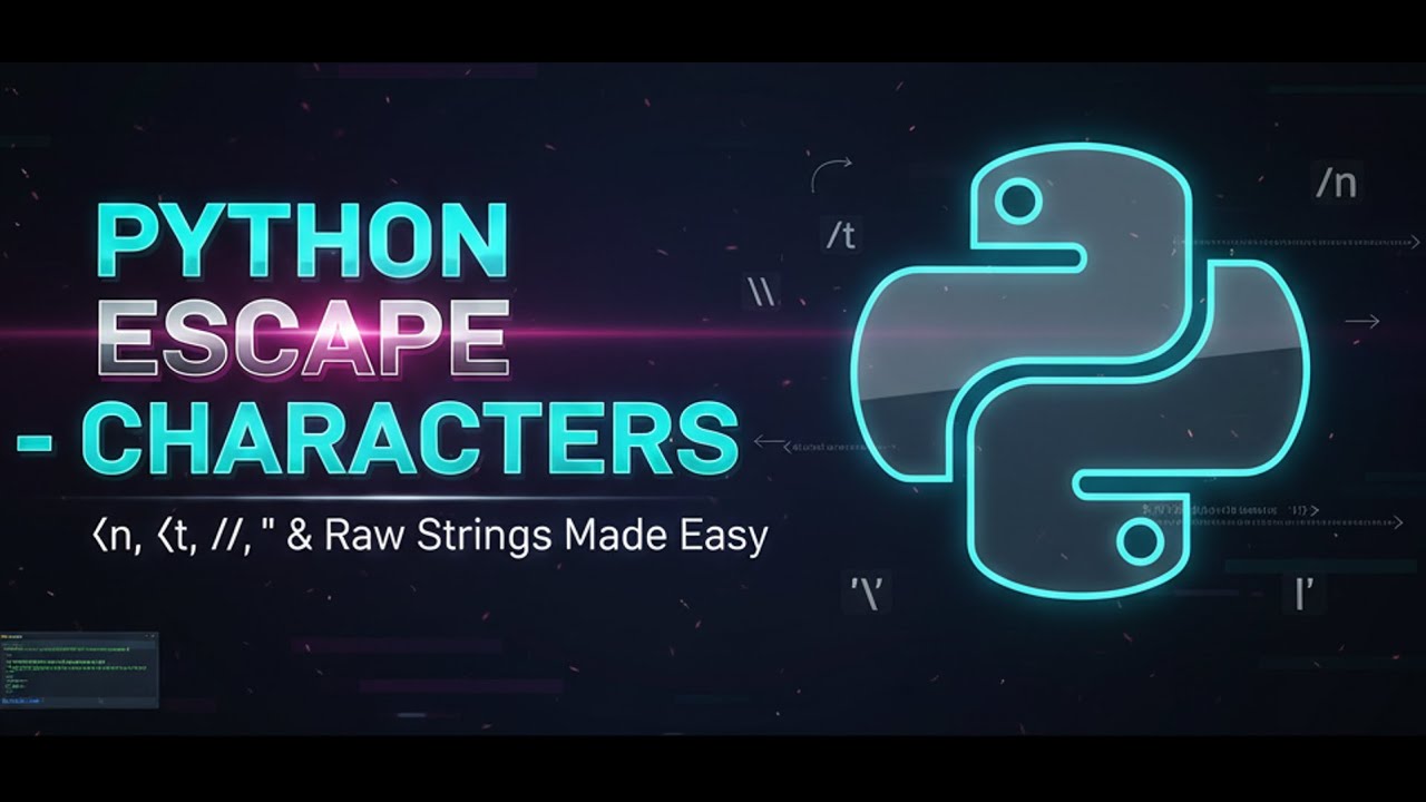 شرح جميع Escape Characters في بايثون | السطور الجديدة، Tabs ، Backslash ...