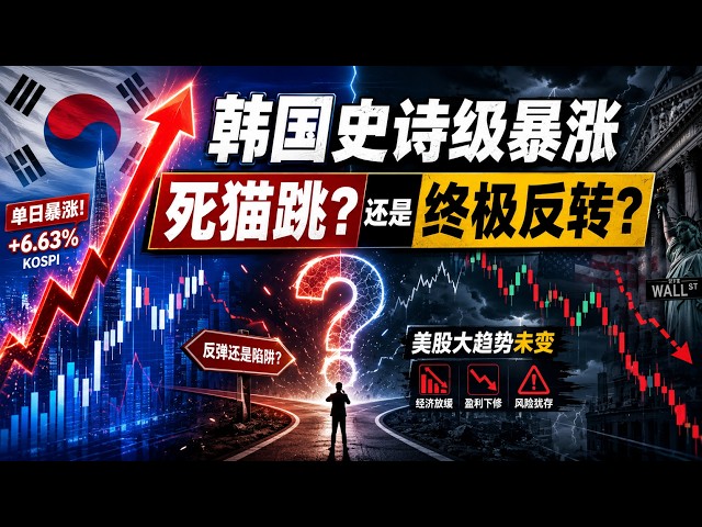 韩国迎来史诗级单日暴涨，美股的大趋势仍未改变，当前是死猫跳，还是终极反转？