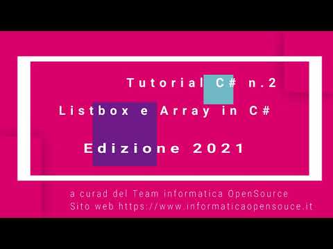 Tutorial n.2 c# - Listbox e uso di Array