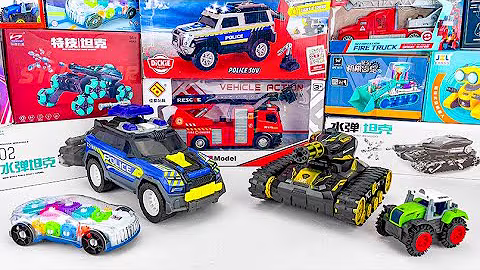 Unboxing RC Dickie Toys Police SUV, RC Water Blaster Tank, RC 4 Wheels Drive Stunt Car