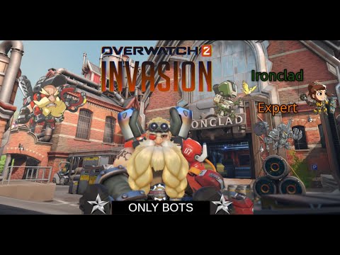 Overwatch PvE Gothenburg with ONLY BOTS - Torbjorn POV [Expert]