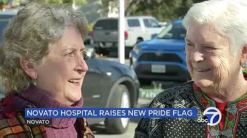 New Pride Flag at Novato Community Hospital on Day...