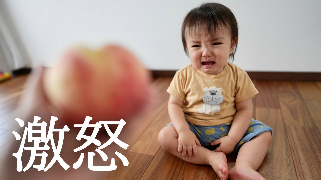 【離乳食】初めての桃！美味しすぎて1歳ですでに貧乏性な食べ方をする息子…最後はブチギレます