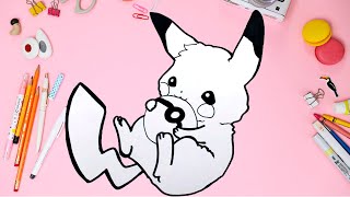 How to draw Pikachu ⭐COMO DIBUJAR A PIKACHU KAWAII BEBÉ ⭐Pokemon la película 2019