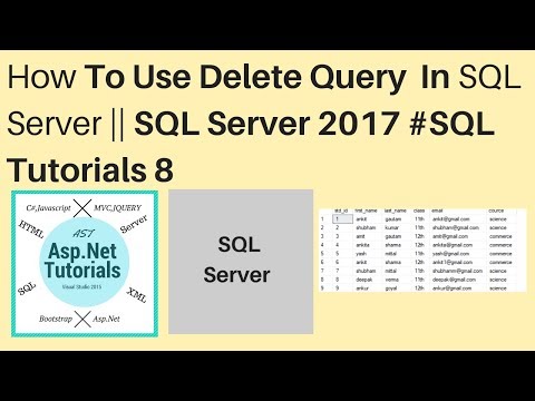 How to use sql delete query in sql server 2017 || #sql tutorials 8
