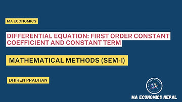 Differential equation: First order constant coefficient and constant term |  Dhiren Pradhan