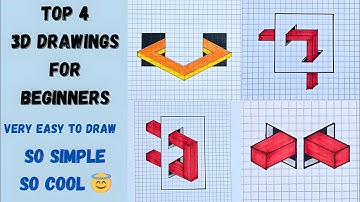 4 Easy 3D Drawings for Beginners (Part 2) | Step-by-Step Optical Illusion Art Tutorial