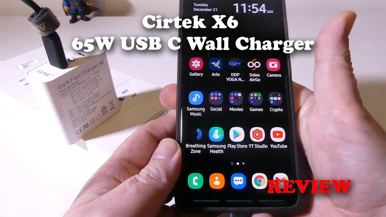 Cirtek X6 65W USB C 3 Port Wall Charger REVIEW - YouTube