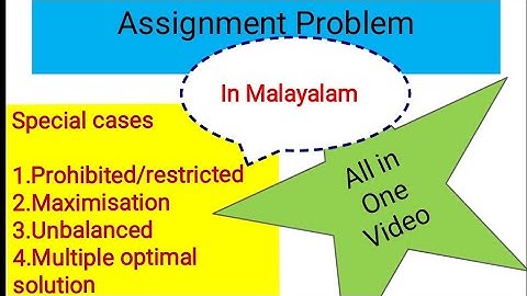 Assignment Problem|Special cases: Unbalanced, multiple optimal solutions,Maximisation & Restricted